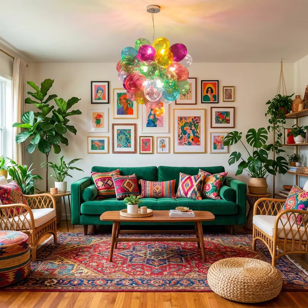 Nordic Colorful Hand-blown Glass Chandelier | Alvoren