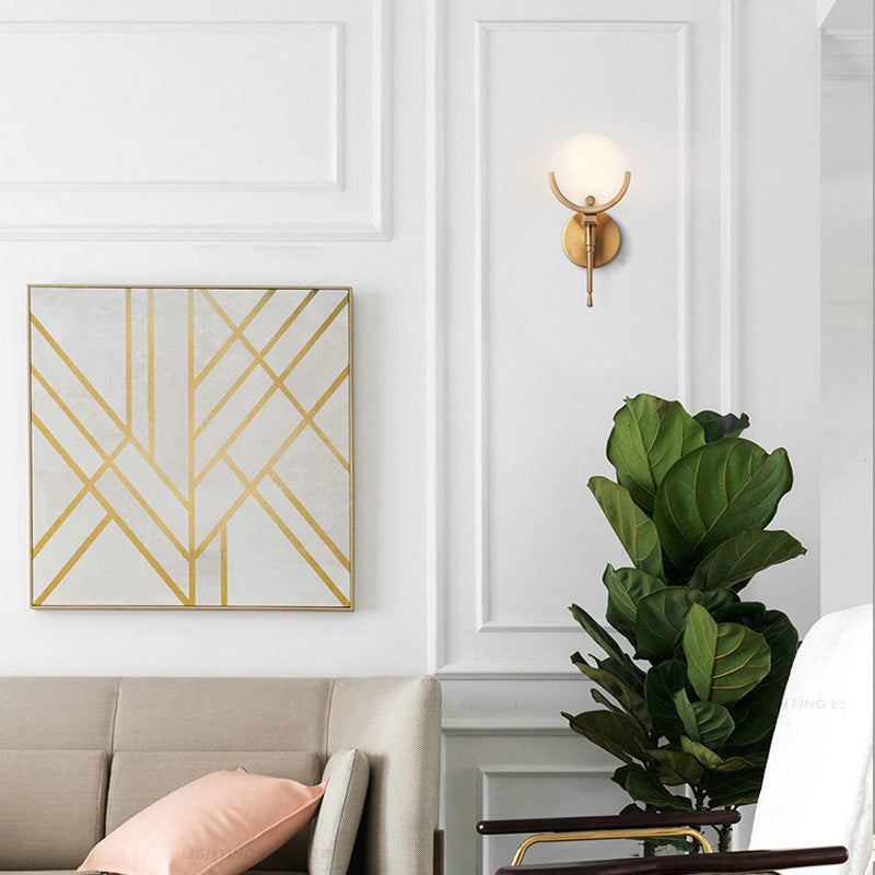 Nordic Luxury Copper & Marble Wall Sconce | Alvoren
