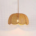 Flower Shape Handwoven Rattan Pendant Light