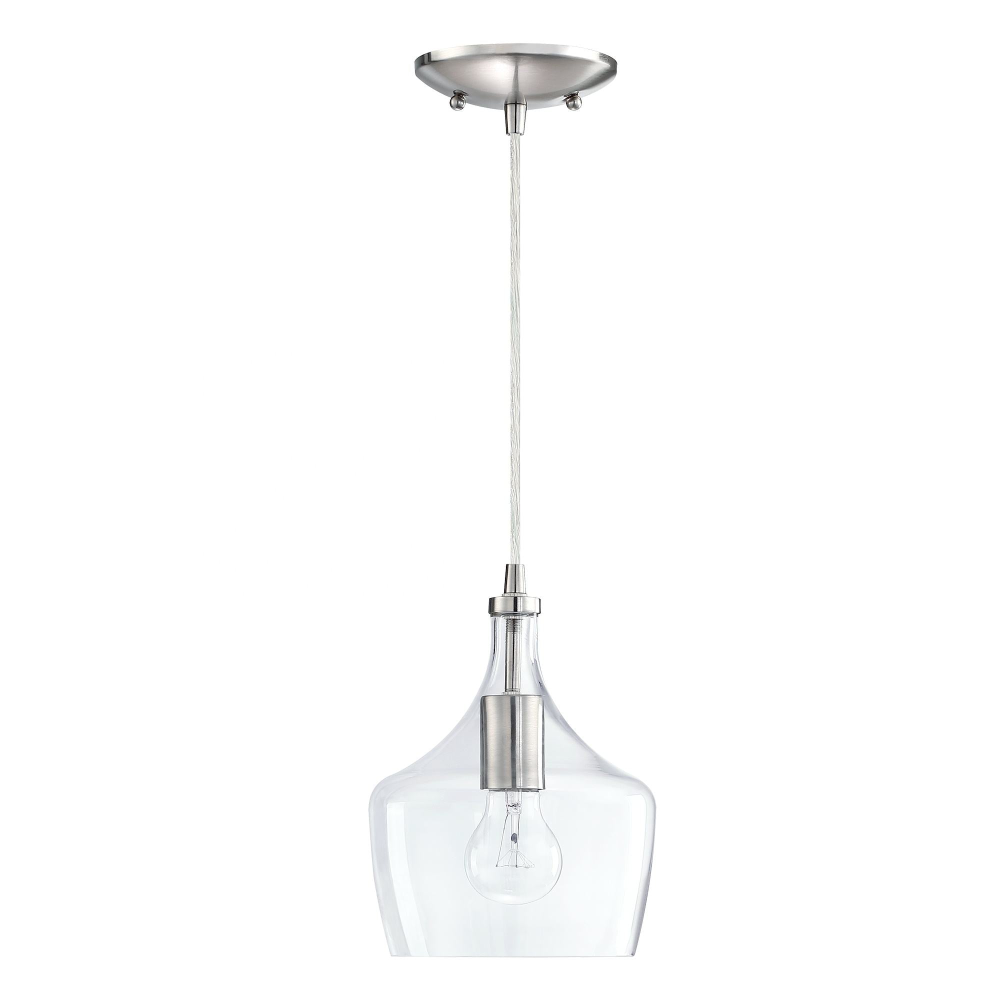Brushed Nickel Frosted Globe Pendant Light