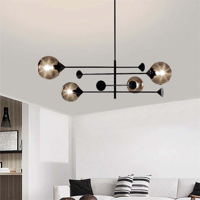 32-Light Smoked Glass Large Sputnik Chandelier