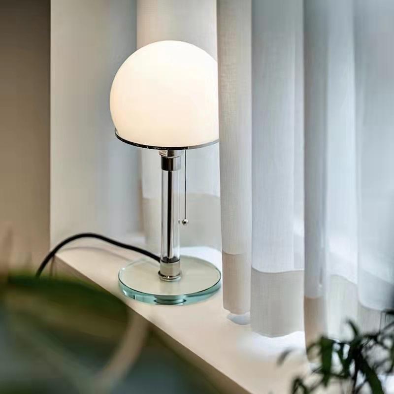 Navy Blue Gourd Glass Table Lamp Modern