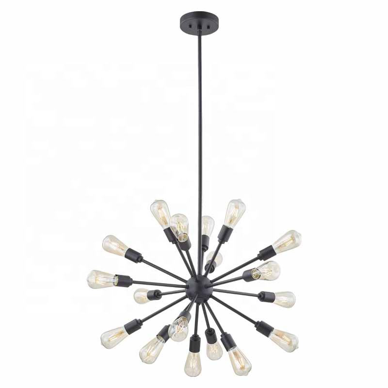 18-Light Gold Sputnik Chandelier Modern Farmhouse