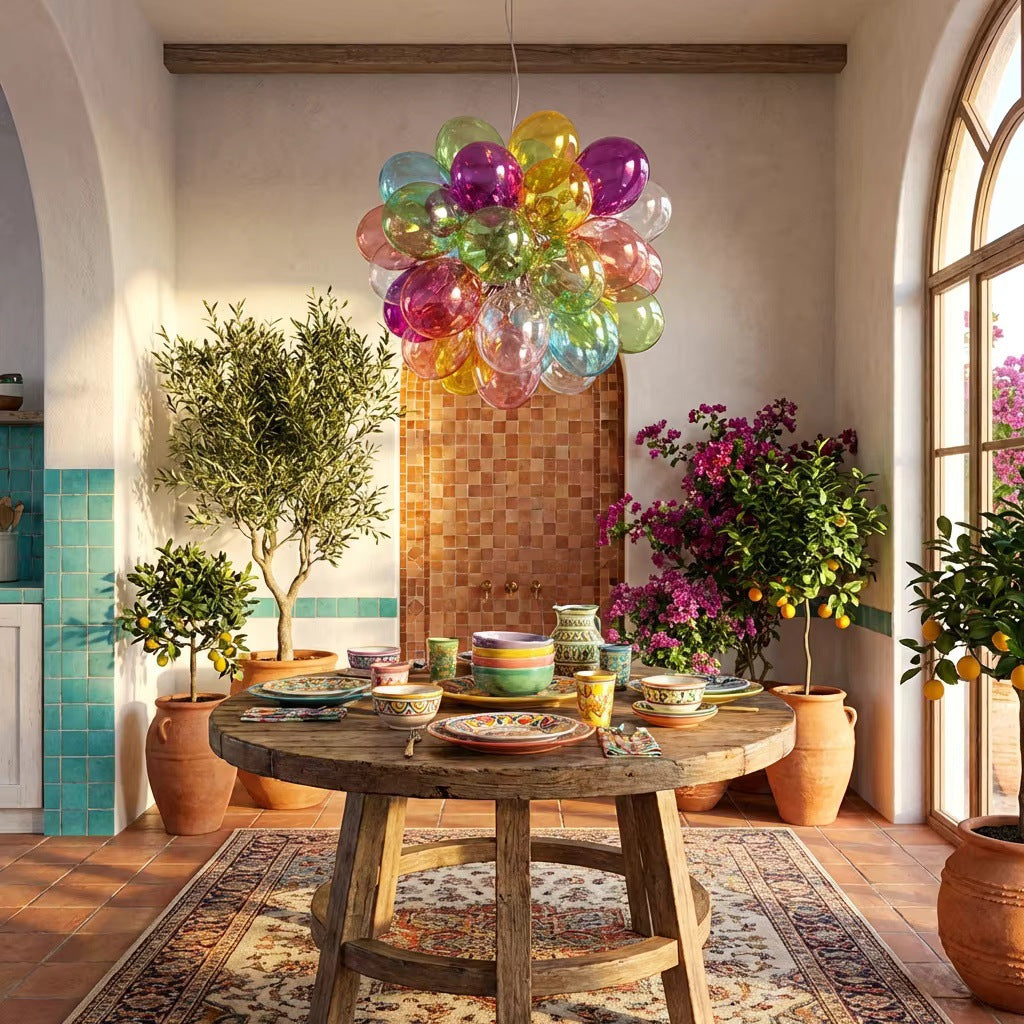 Nordic Colorful Hand-blown Glass Chandelier | Alvoren