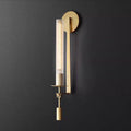 Black Brass Ribbed Glass Wall Sconce