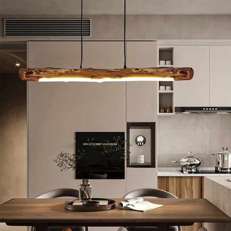 Wabi-sabi Japanese Solid Wood Pendant Light | Alvoren